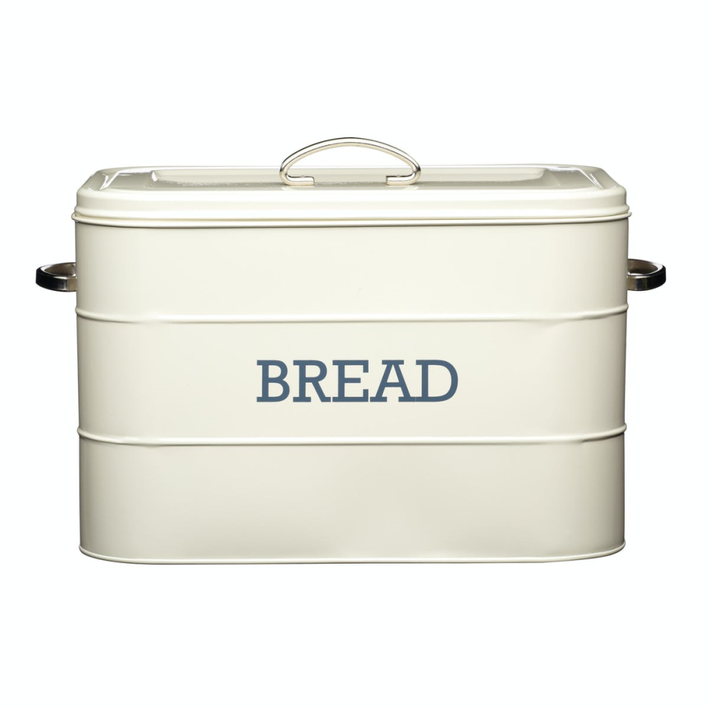 Living Nostalgia Bread bin, 34 x 21.5 x 25cm, Cream Enamelled Steel-1