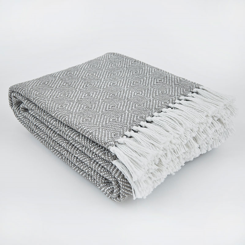 Diamond Blanket, 250cm x 130cm, Slate Grey-1