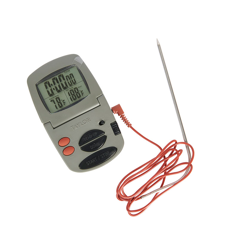 Digital Probe Thermometer and Timer, Silver-1