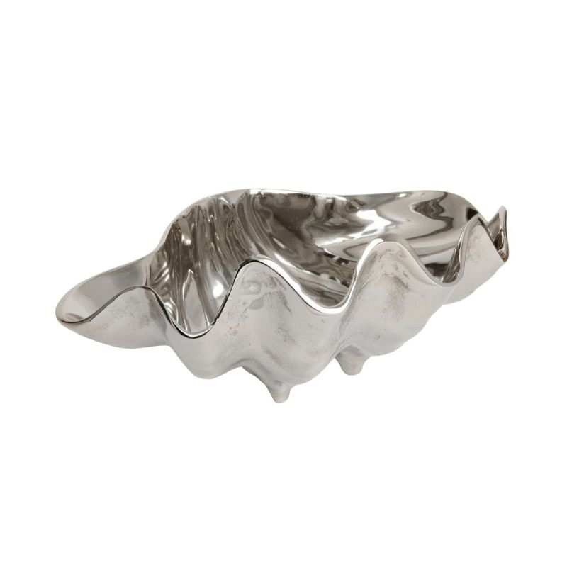 Shell Bottle Holder, H20 x L47 x D24cm, Silver-0