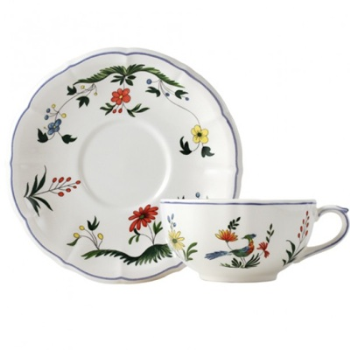 Gien- Oiseaux de Paradis, Breakfast Cup & Saucer, Set of 2-0