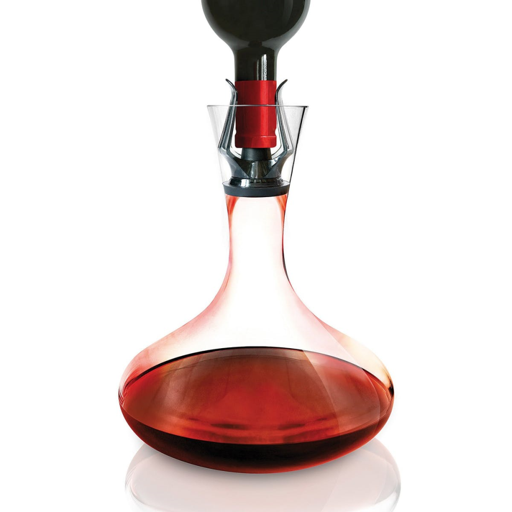 Vitesse Wine aerating fountain, Glass With Black Top-2