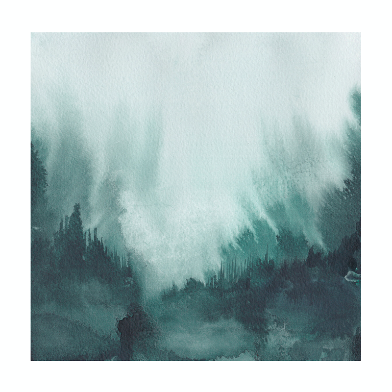 Beneath Square Signed Print, 30 x 30cm, Teal-1