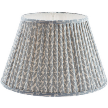 Empire Lampshade, Gathered Bedwyn, Rabanna Cotton, Light Blue, 25cm-0