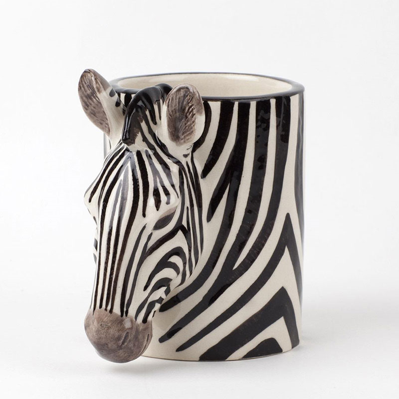 Zebra Pencil Pot, H11cm, Black/White-1