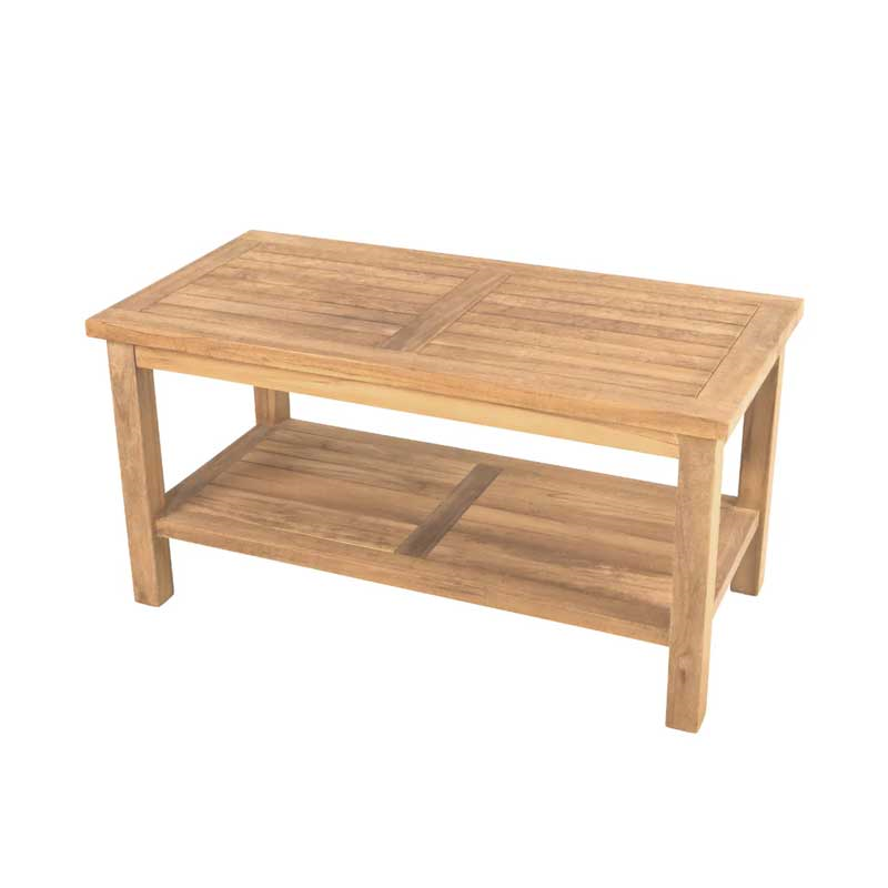 Rose Coffee Table With Shelf, L50 x W100cm, Teak-1