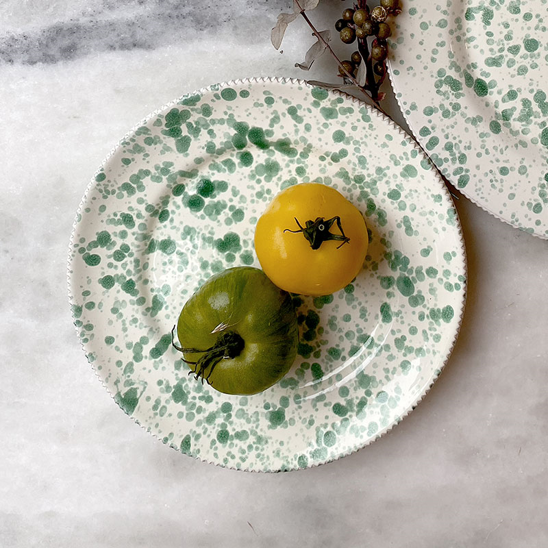 Splatter Side Plate, D21cm, Pistachio-0