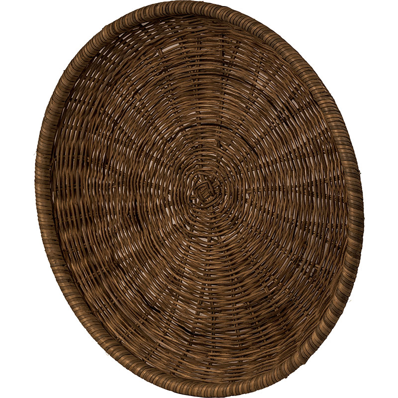 Pecan Rattan Round Tray, D43cm, Brown-2