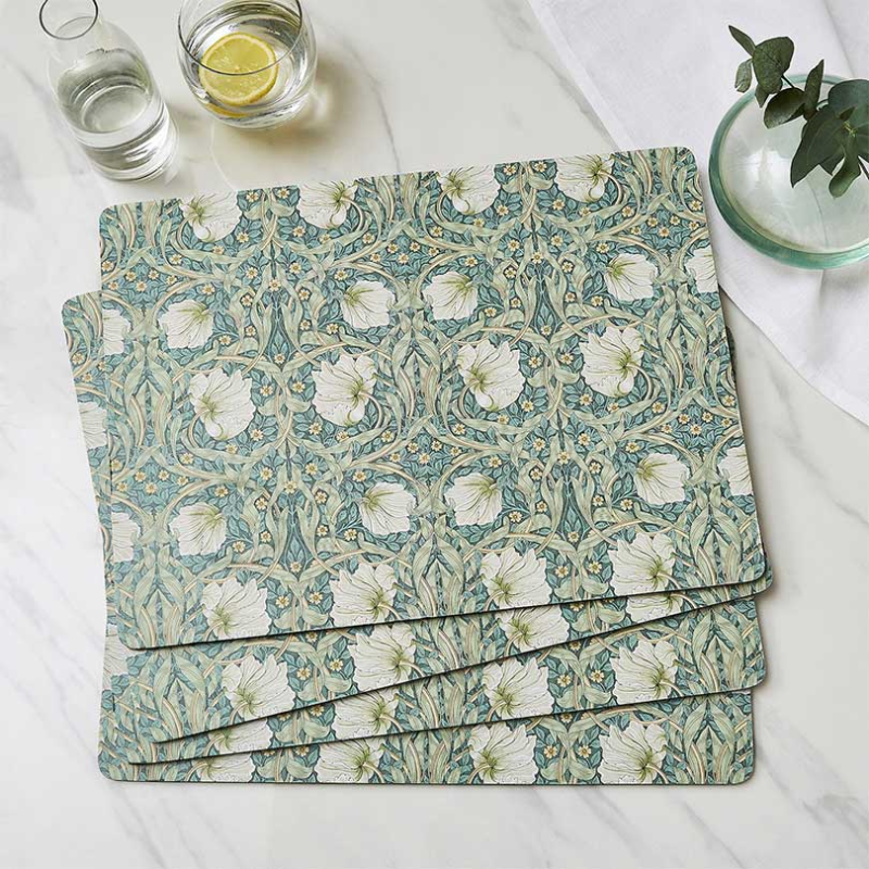 Morris & Co Set of 4 Large Placemats, 40 x 30cm, Green-0