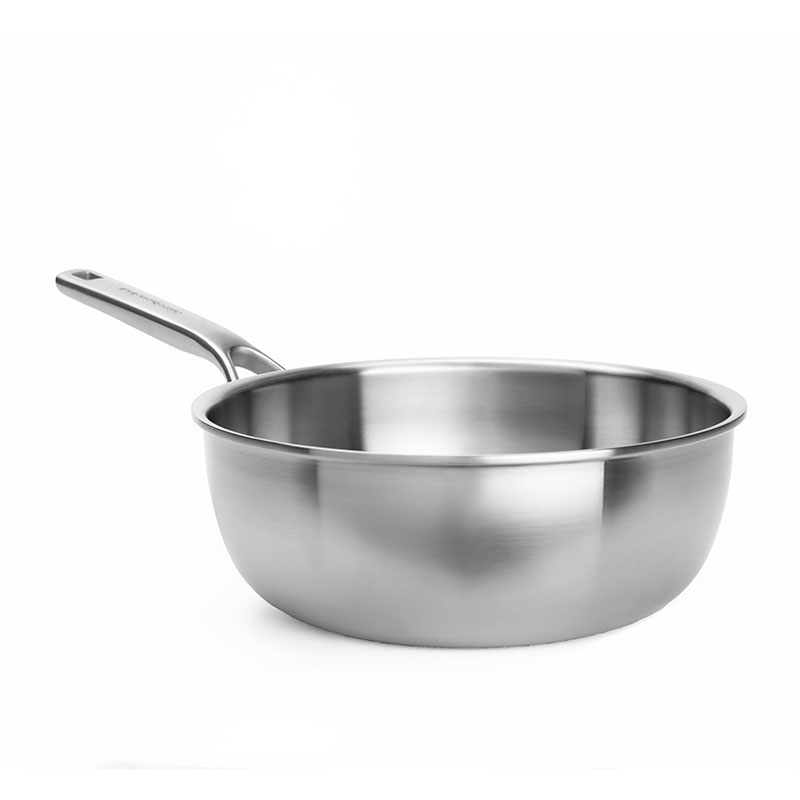 MultiPly Stainless Steel Litres Chef's Pan, 24cm, Silver-0