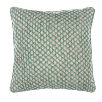 Cushion, Square, Wicker, Linen, Green, Small, 43cm-0