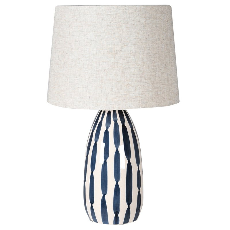 Handpainted Table Lamp, H57cm, Indigo-0