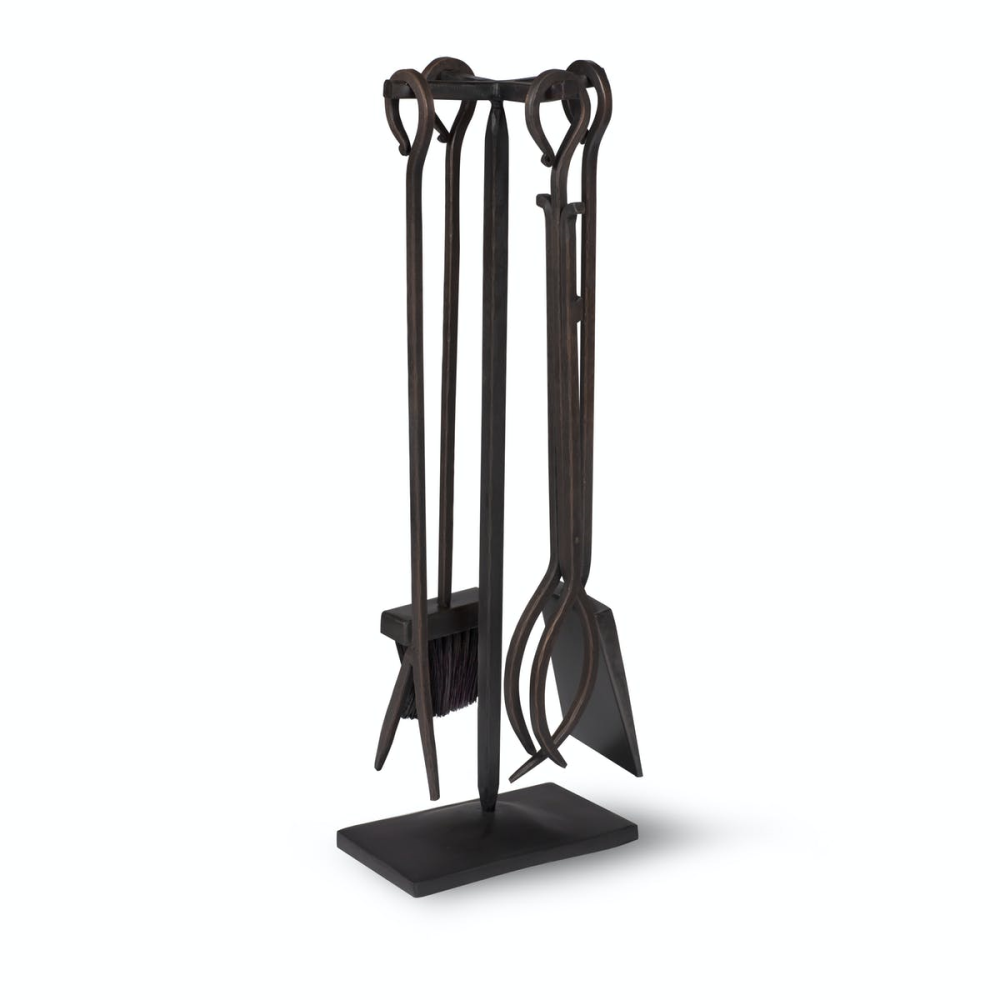 Set of 4 fireside set, 71 x 24 x 21cm, Wrought Iron-1