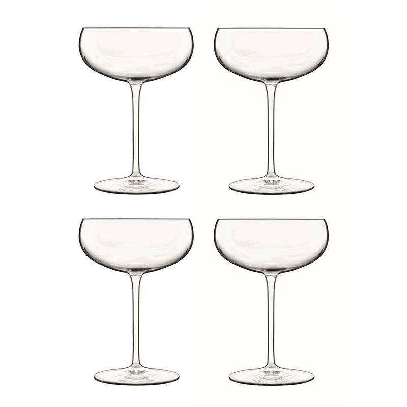 Talismano Set of 4 Martini Glasses, 300ml, Clear-2