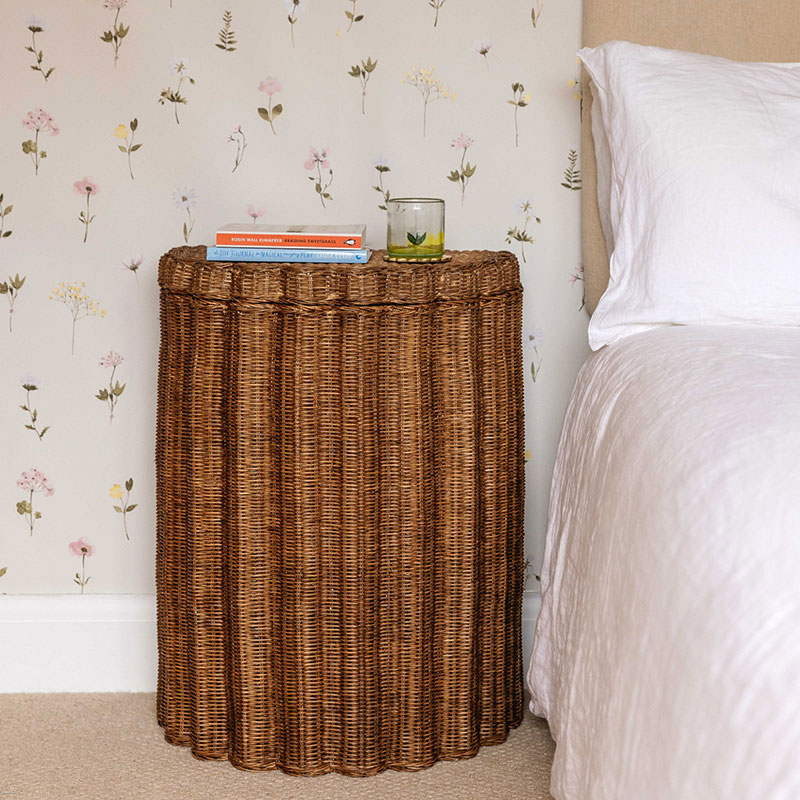 Shell Side Table / Laundry Basket, Teak-0