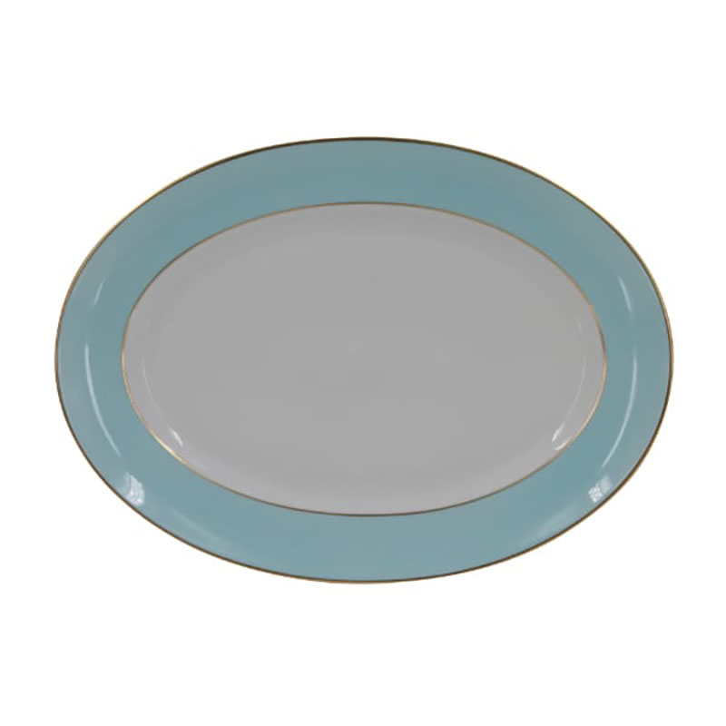 Sous Le Soleil Oval Platter, W31 x L42cm, Matt Gold Classic Celadon-0