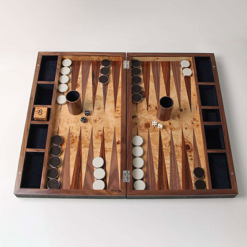 Backgammon Board, 54 x 34cm, Seal Brown Shagreen-4