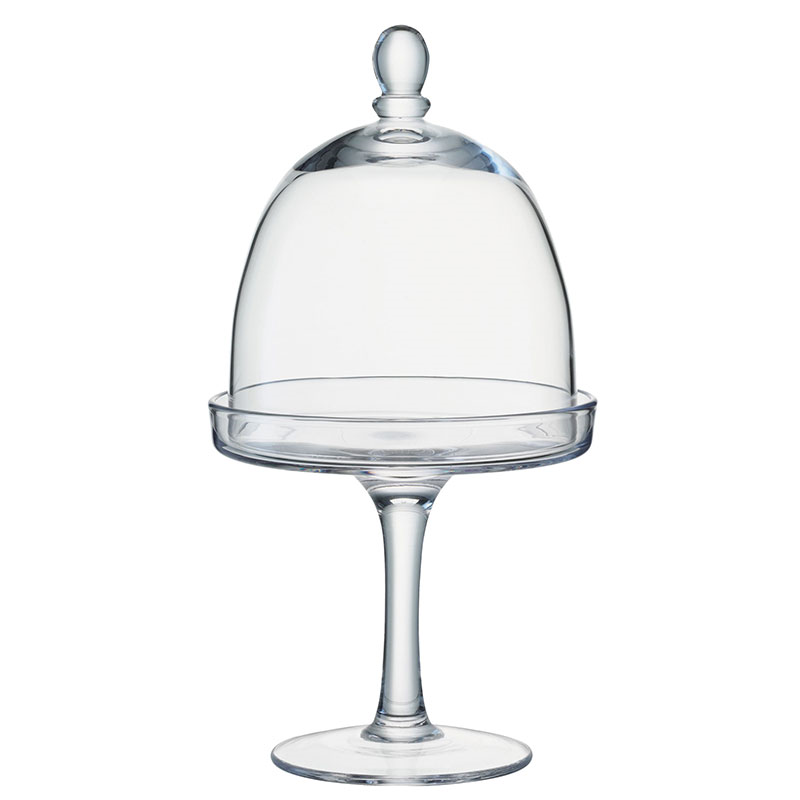 Serve Glass Dome and Stand, D15cm, Clear-1