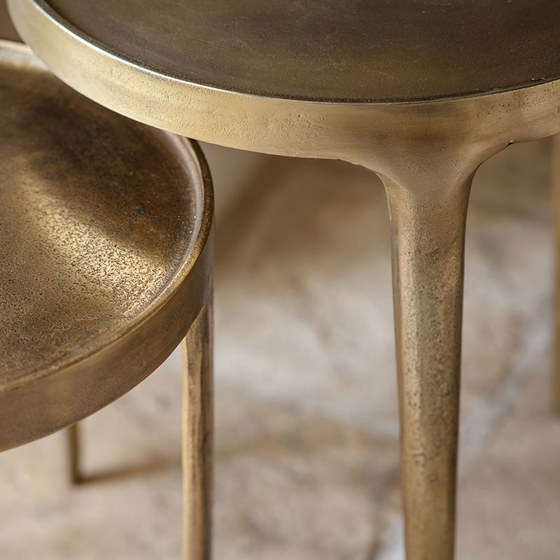 Rohia Cast Metal Table, Brass-7