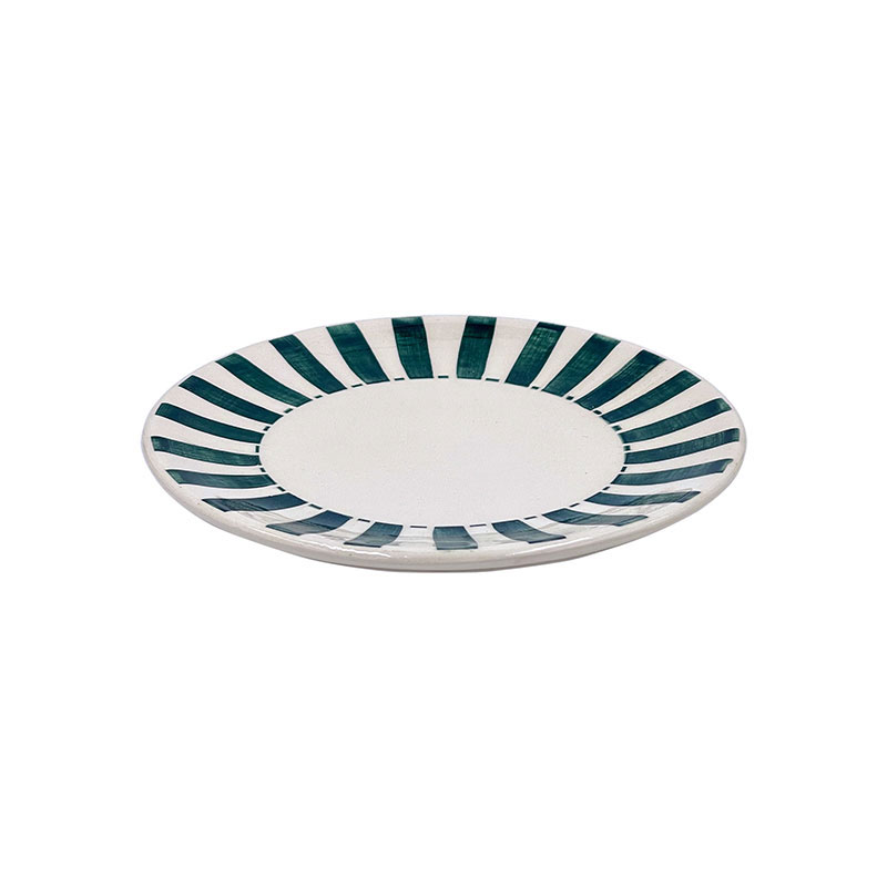 Stripes Side Plate, D19cm, Green-0