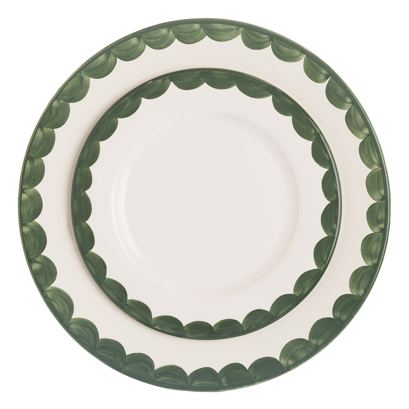 Scallop Dinner Plate Set of 2, D28cm, Green-2