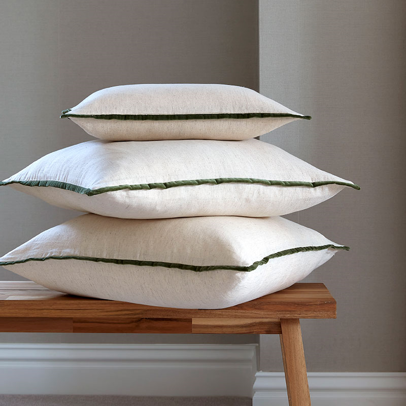 Jaipur Trim Cushion, 65 x 65cm, Olive-1