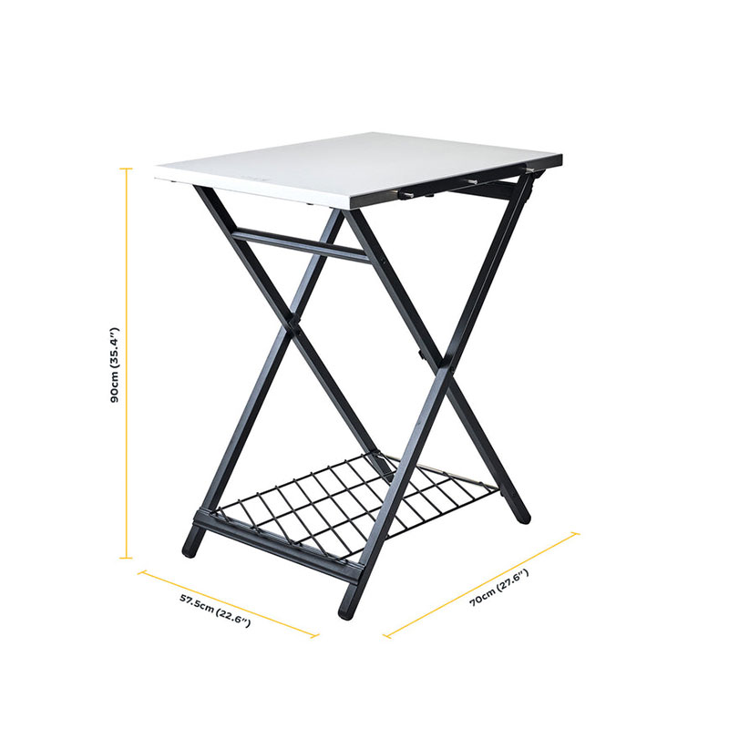 Folding Table, H70cm, Silver-8