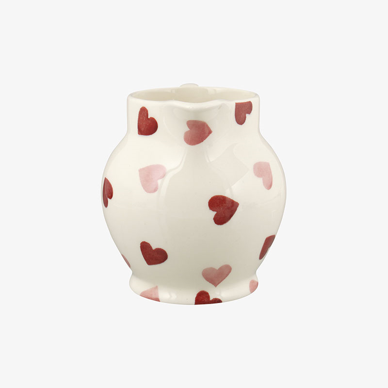 Pink Hearts Jug, 315ml, Cream-3