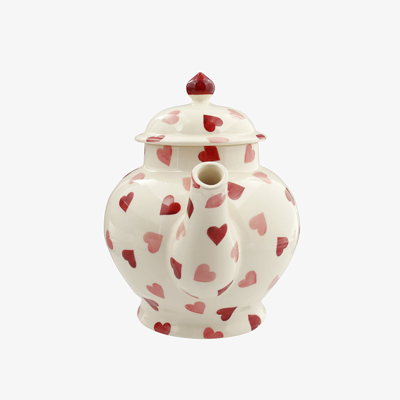 Pink Hearts Teapot, 1.6l, Cream-2