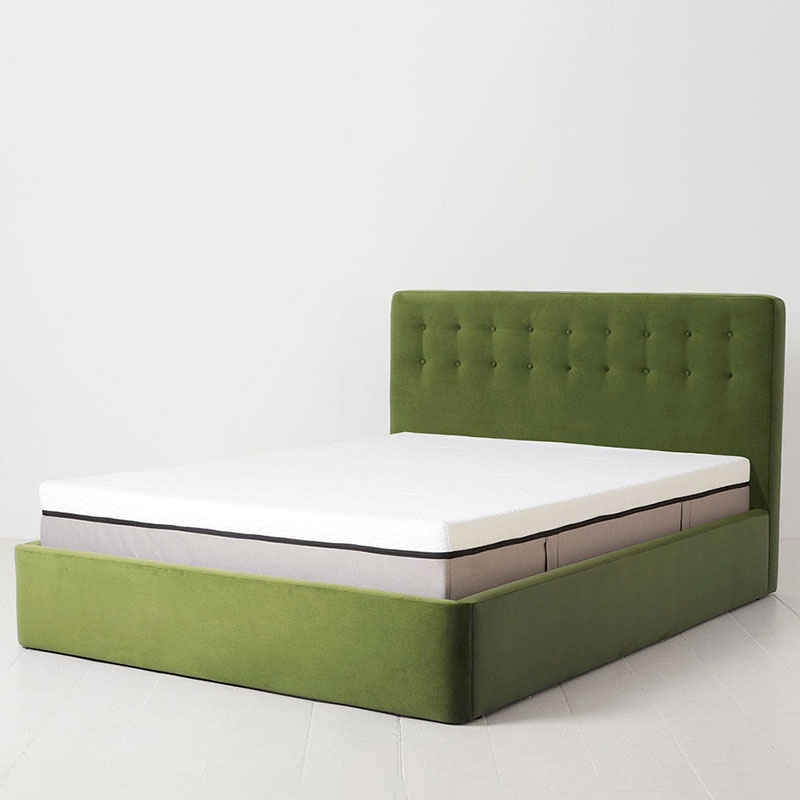 Bed 01 Velvet King Size Frame, Vine-0