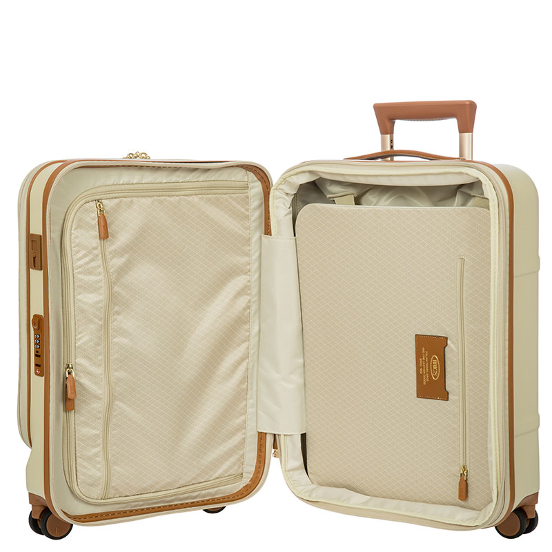 Bellagio Carry-On Suitcase with Front Pocket, H55 x L38 x W23/27cm, Cream-8