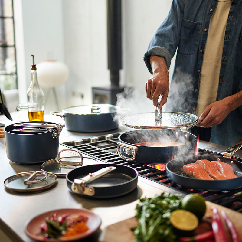 Space Folding Frying Pan, 30cm, Midnight Blue-17