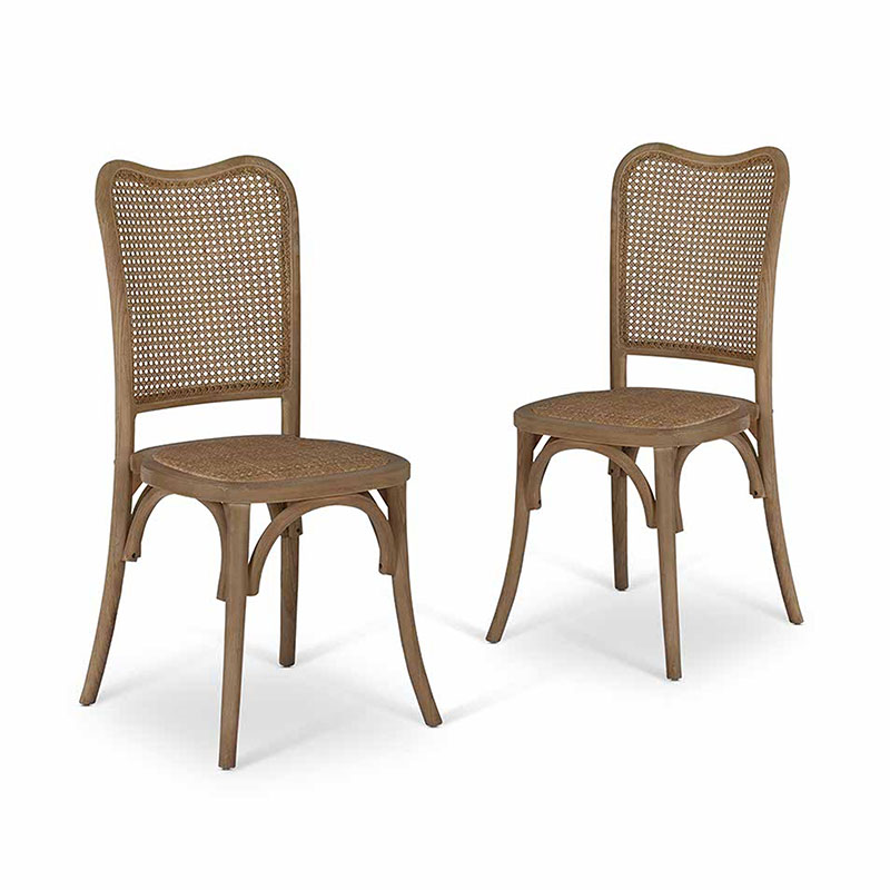 Fairlight Set of 2 Dining Chairs, Rattan-1