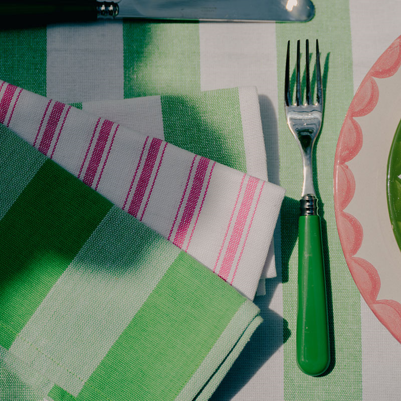 Stripe Set of 6 Napkins, W45 x L45cm, Lush Green-1