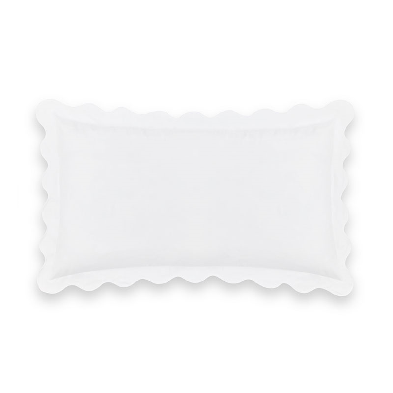 Alexandra Wavy Scalloped Pair of Pillowcases, King, White-1