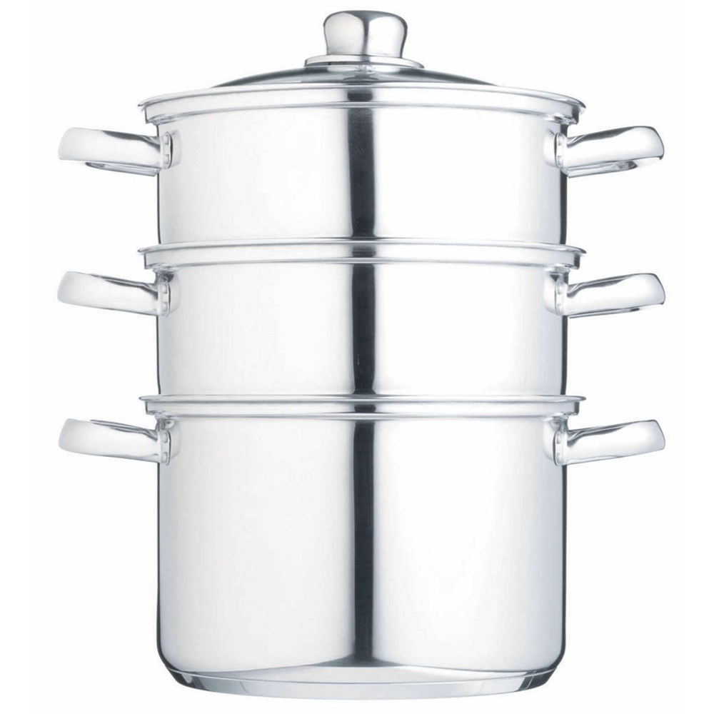 Steamer set 3 tier, 22cm, stainless steel-0