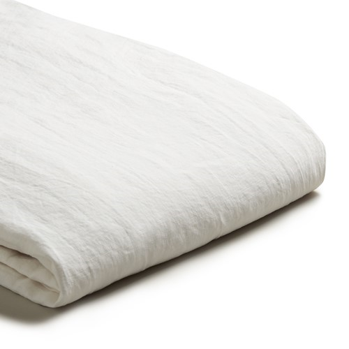 White Linen Duvet Cover, Double-1