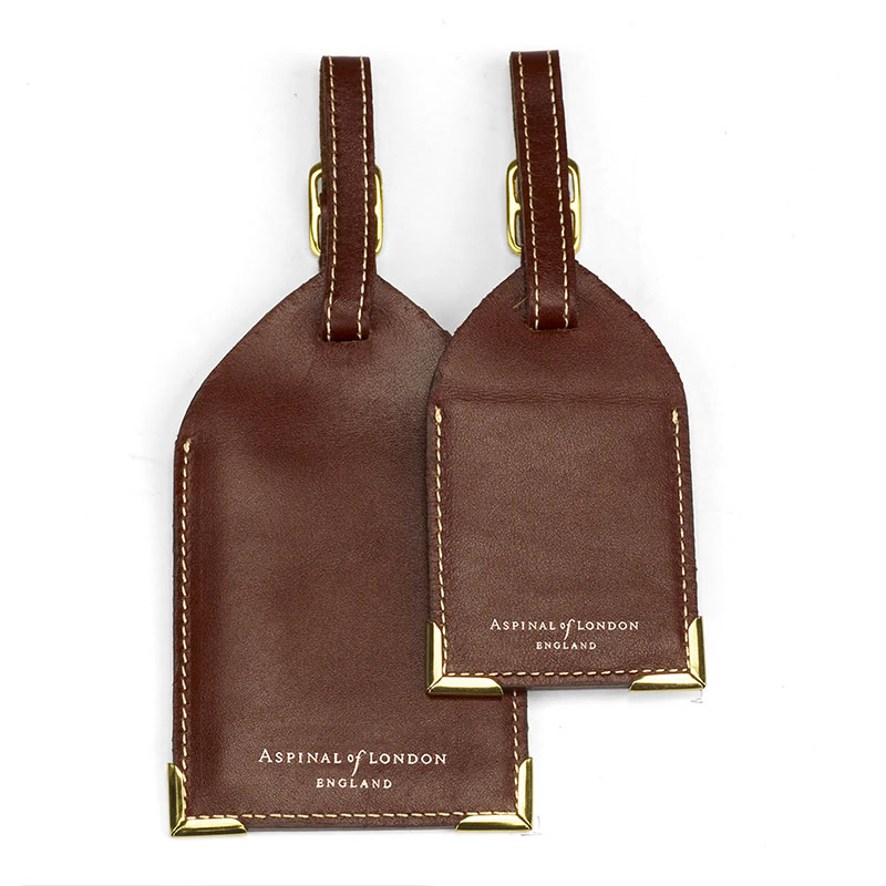 Set of 2 Luggage Tags, Smooth Cognac-1