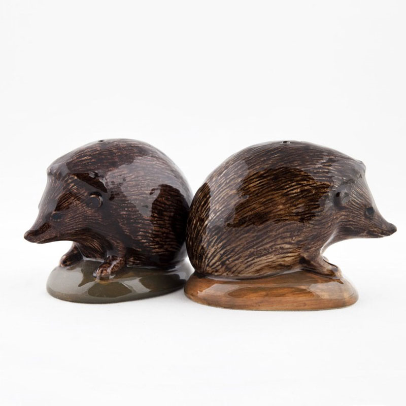 Hedgehog Salt & Pepper Shakers, H5.5cm, Brown-1