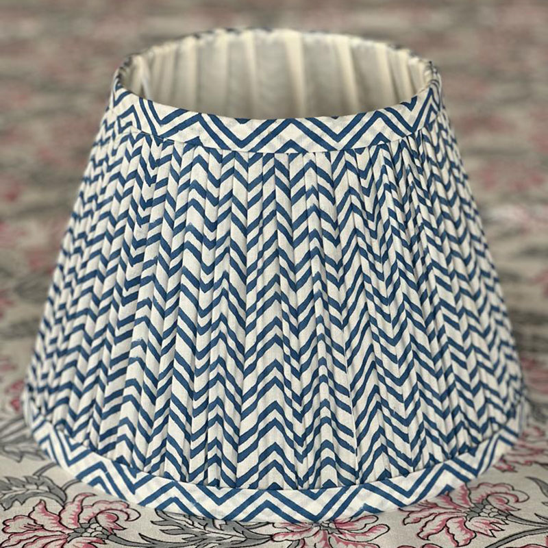 Zig Zag Lampshade, 12", Navy-0