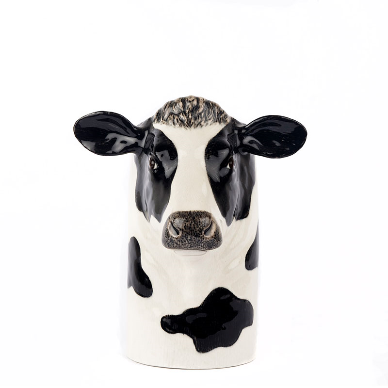 Friesian Cow Utensil Pot, H20cm, Black/White-0