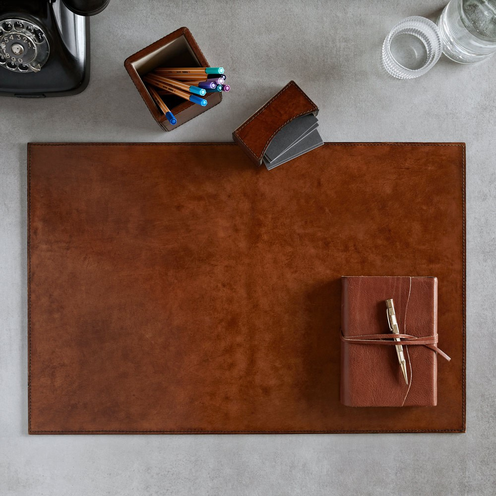 Desk mat, 60 x 40cm, Tan Leather-2