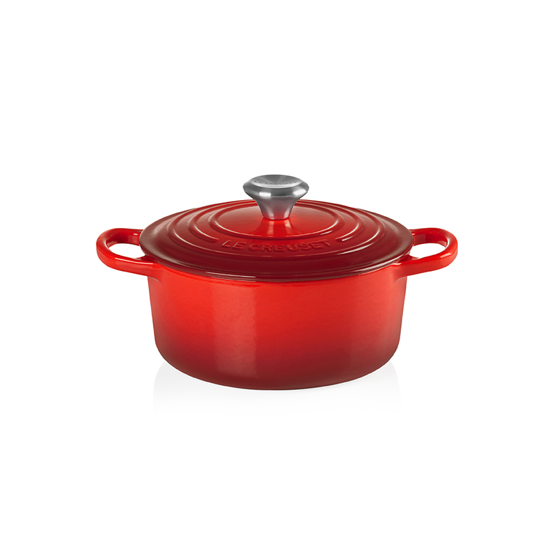 Signature Cast Iron Round casserole, 20cm - 2.4 litre, Cerise-3