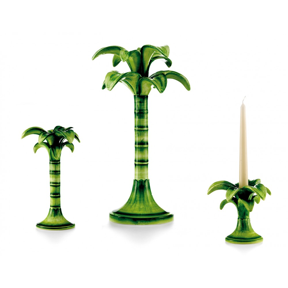 Palm Candlestick, Large, Green-0