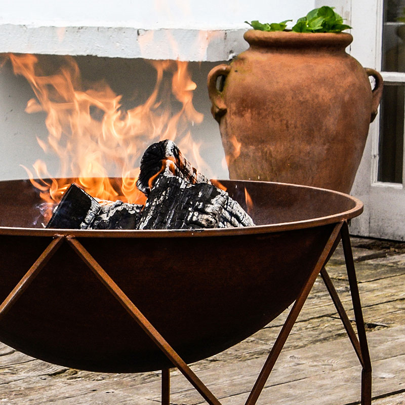 Buckingham Outdoor firebowl, W70cm, Rust-5