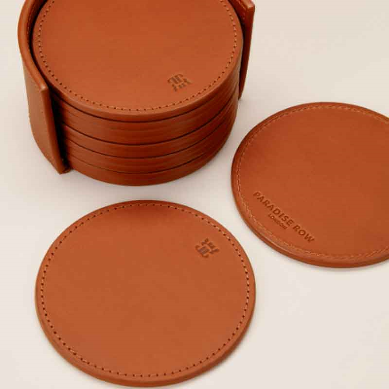 Studio Collection Coasters, H6.5 x D10cm, Whisky tan-2