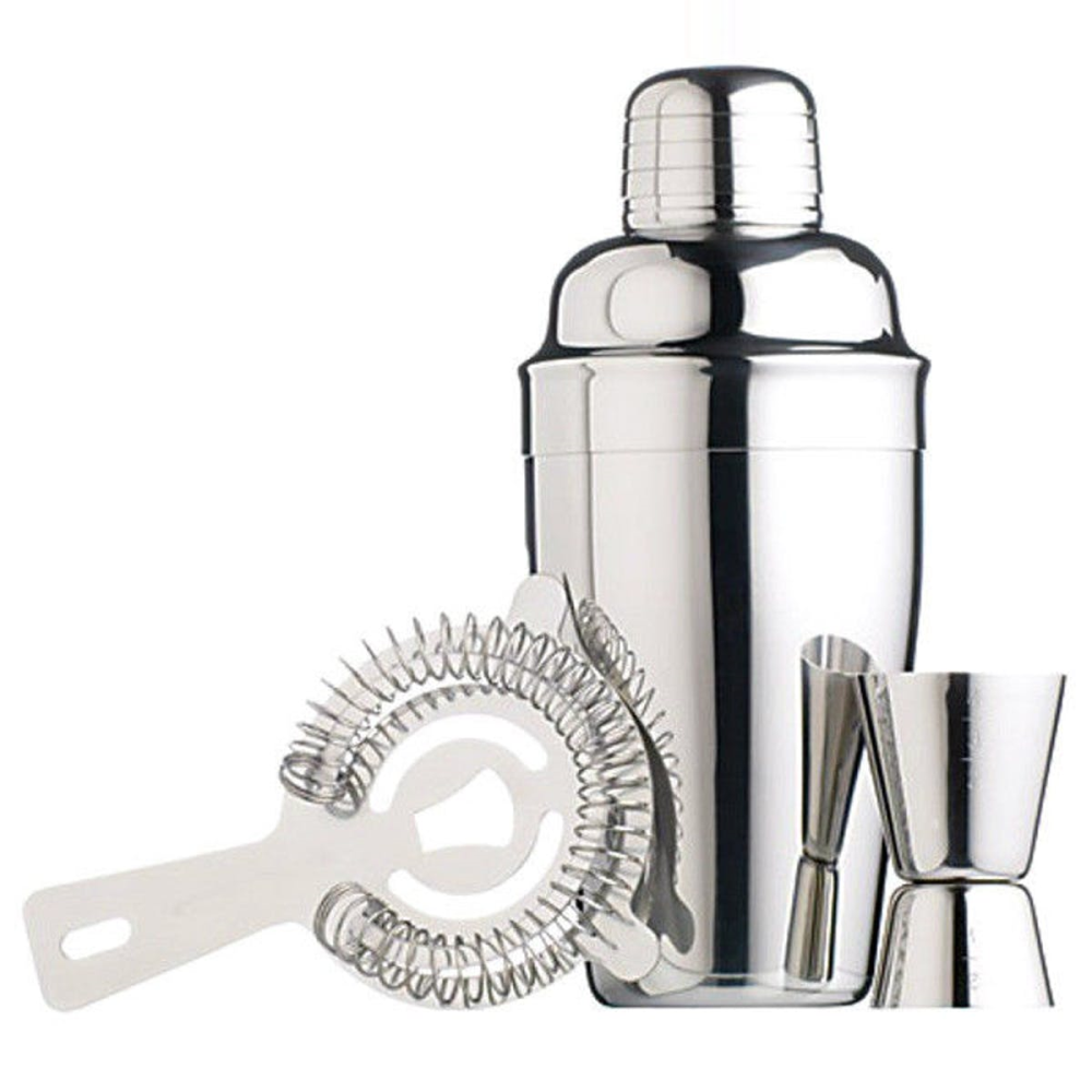 3 Piece Cocktail Set, Stainless Steel-0