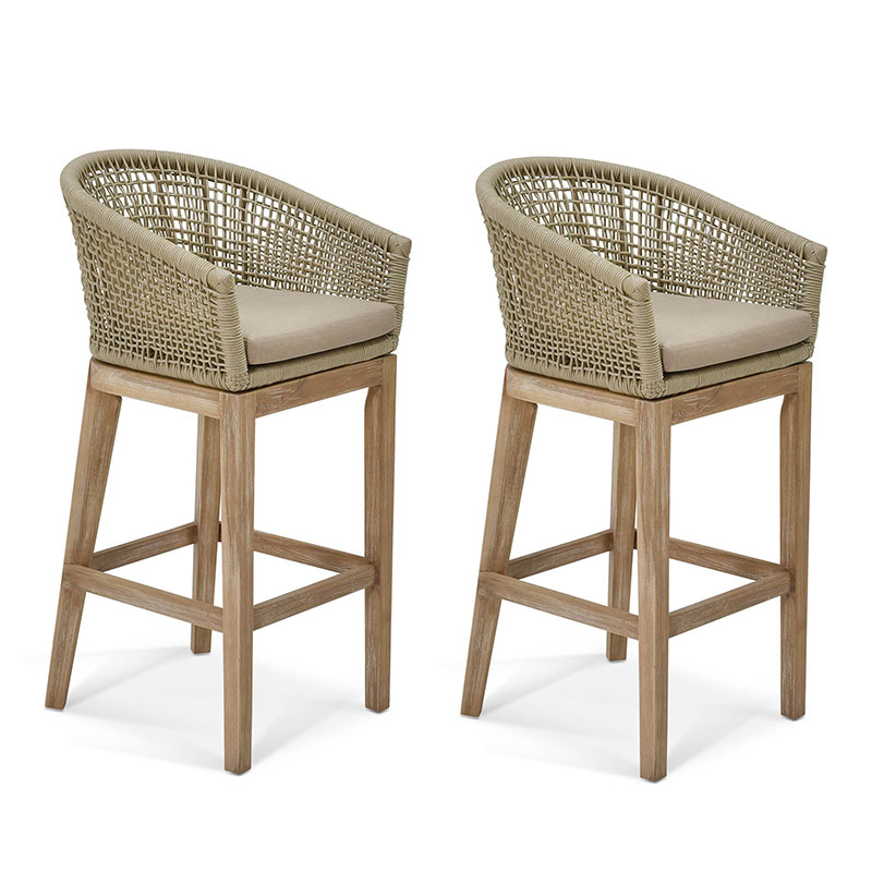 Lynton Set of 2 Bar Stools, Grey-1