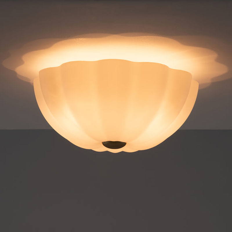 Flower Flush Ceiling Light, H22cm, Opal-0