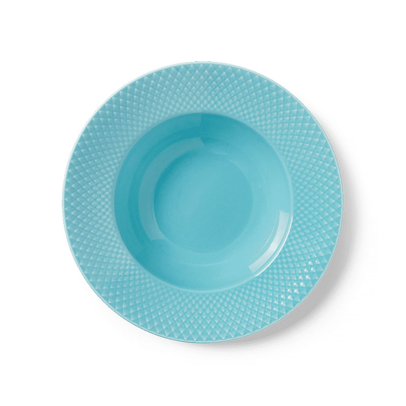 Rhombe Soup Plate, D24.5cm, Turquoise-2